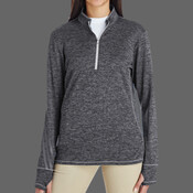 Women's Brushed Terry Heathered Quarter-Zip Pullover
